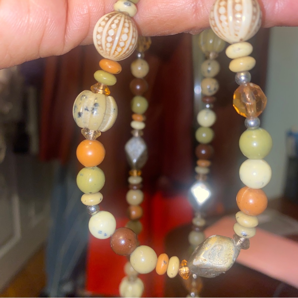24” Beautiful Multicolored Stones and Beaded Inifinty Necklace